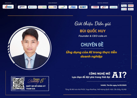 Chuyên đề tại chương trình sinh nhật VFOSSA lần thứ 13: “Ứng dụng của AI trong thực tế doanh nghiệp”