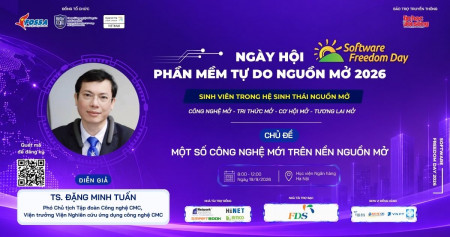 TS. Đặng Minh Tuấn chia sẻ tại SFD 2026: Một số công nghệ mới trên nền nguồn mở - Từ AI, Blockchain đến Mật mã hậu lượng tử và Phần cứng mở