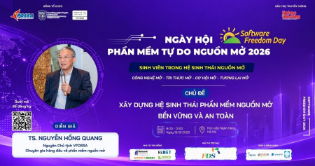 TS. Nguyễn Hồng Quang chia sẻ tại SFD 2026: Đóng góp xây dựng hệ sinh thái phần mềm nguồn mở bền vững và an toàn