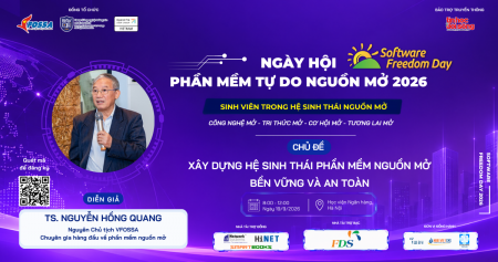 TS. Nguyễn Hồng Quang chia sẻ tại SFD 2026: Đóng góp xây dựng hệ sinh thái phần mềm nguồn mở bền vững và an toàn