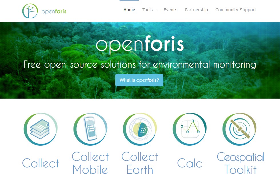 Giao diện website Openforis.org