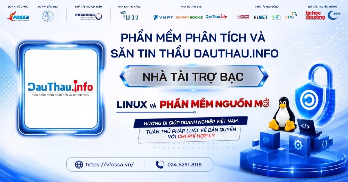 DauThau.info đồng hành cùng sự kiện Linux & Phần mềm Nguồn mở với vai trò Nhà tài trợ Bạc