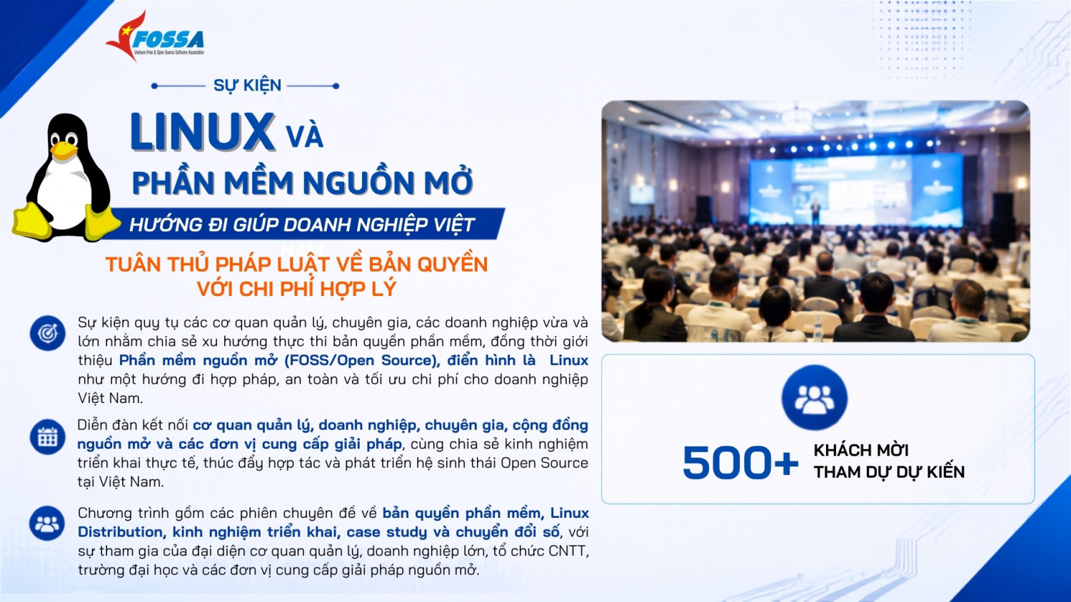 Call For Speakers: Trở thành diễn giả tại Sự kiện hội thảo Phần mềm Nguồn mở lớn nhất năm 2026 của VFOSSA